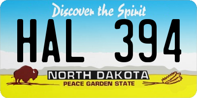 ND license plate HAL394