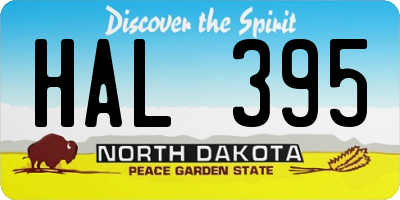 ND license plate HAL395