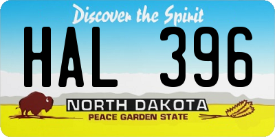 ND license plate HAL396