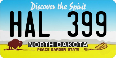 ND license plate HAL399