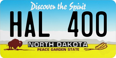 ND license plate HAL400