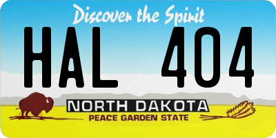 ND license plate HAL404