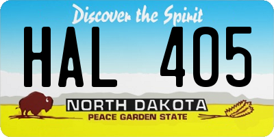 ND license plate HAL405