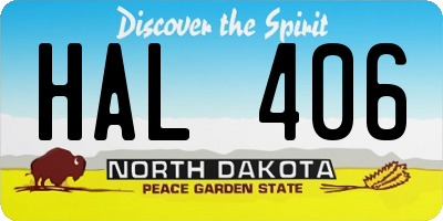 ND license plate HAL406