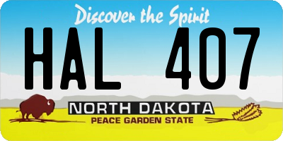 ND license plate HAL407