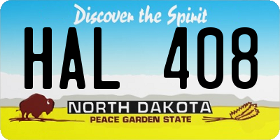 ND license plate HAL408