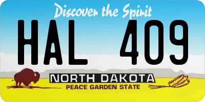 ND license plate HAL409