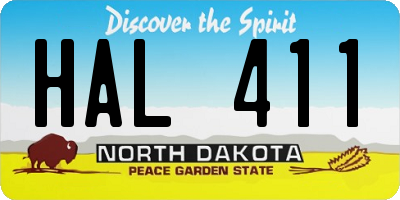 ND license plate HAL411