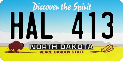 ND license plate HAL413