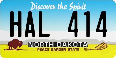 ND license plate HAL414