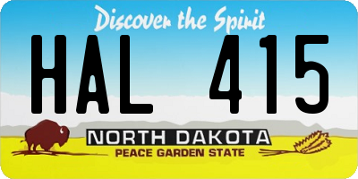 ND license plate HAL415