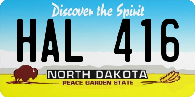 ND license plate HAL416