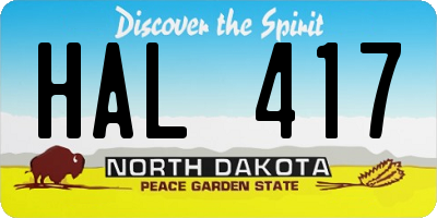 ND license plate HAL417