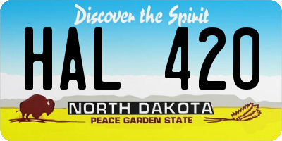 ND license plate HAL420