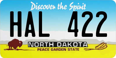 ND license plate HAL422