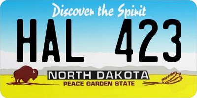 ND license plate HAL423