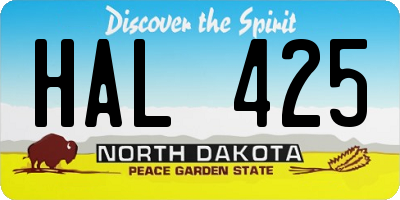 ND license plate HAL425