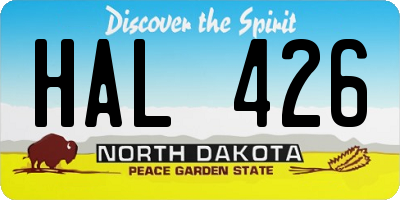 ND license plate HAL426