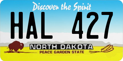 ND license plate HAL427