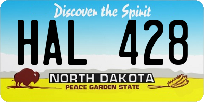 ND license plate HAL428