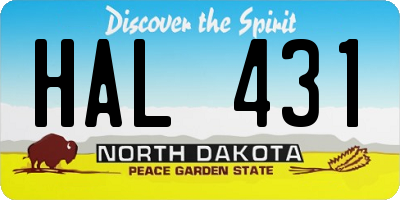 ND license plate HAL431