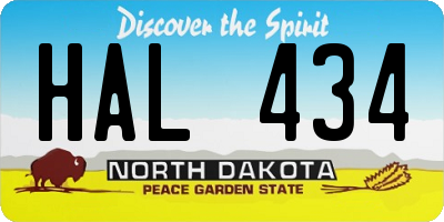 ND license plate HAL434