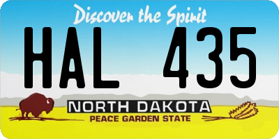 ND license plate HAL435