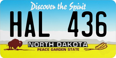 ND license plate HAL436