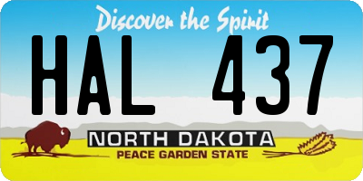 ND license plate HAL437