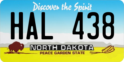 ND license plate HAL438