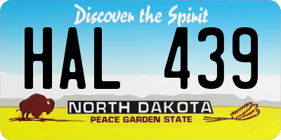 ND license plate HAL439