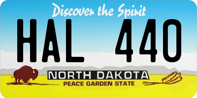 ND license plate HAL440