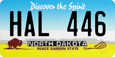 ND license plate HAL446