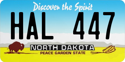 ND license plate HAL447