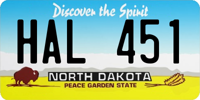 ND license plate HAL451