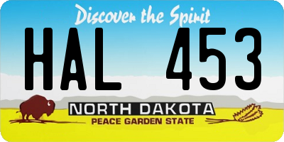 ND license plate HAL453