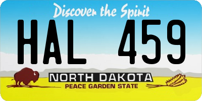 ND license plate HAL459