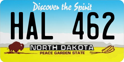 ND license plate HAL462