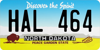 ND license plate HAL464