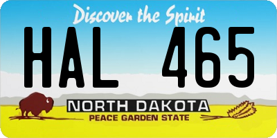 ND license plate HAL465