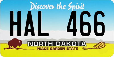 ND license plate HAL466