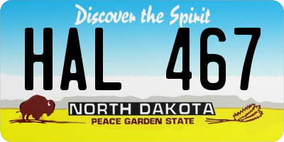 ND license plate HAL467