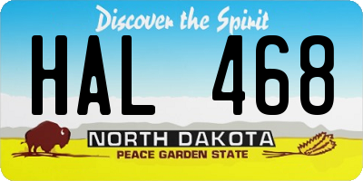 ND license plate HAL468