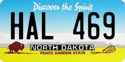 ND license plate HAL469