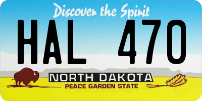 ND license plate HAL470