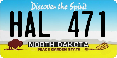 ND license plate HAL471