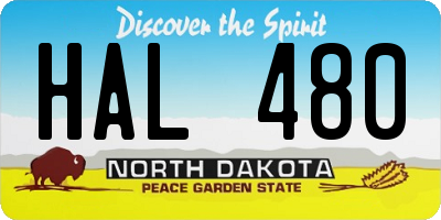 ND license plate HAL480