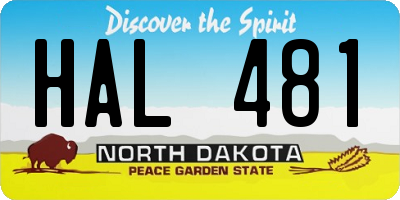 ND license plate HAL481