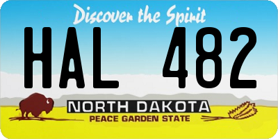 ND license plate HAL482