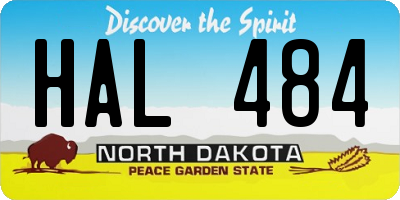 ND license plate HAL484